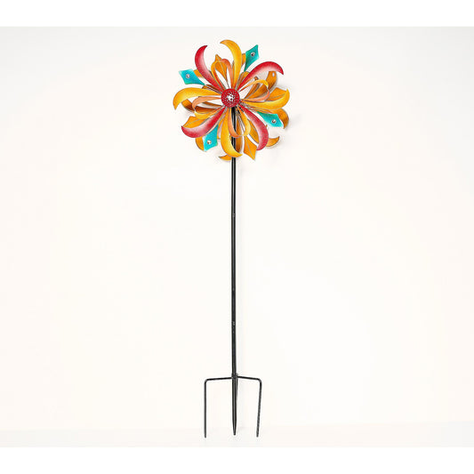 Dual Sided Rainbow with Gemstones Wind Spinner, Multi