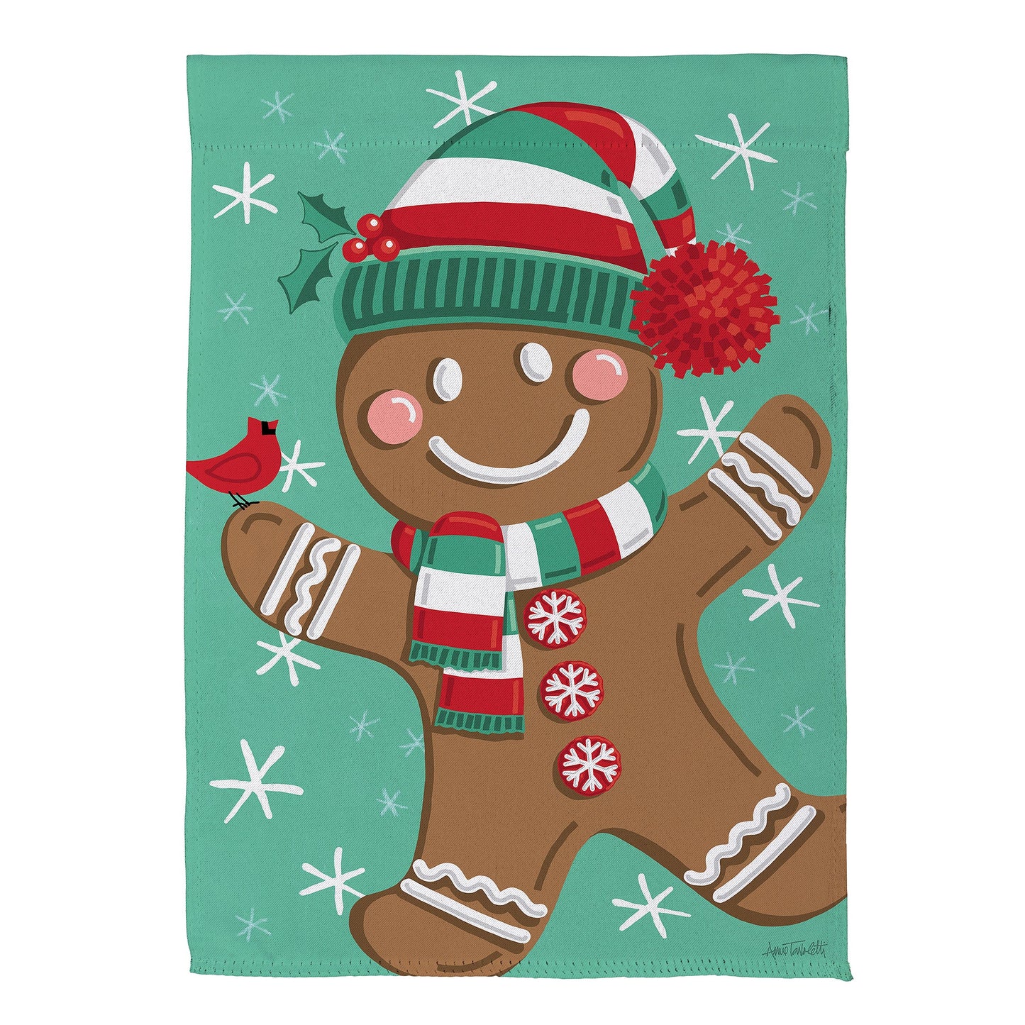 Christmas Icons Reversible Suede Garden Flag