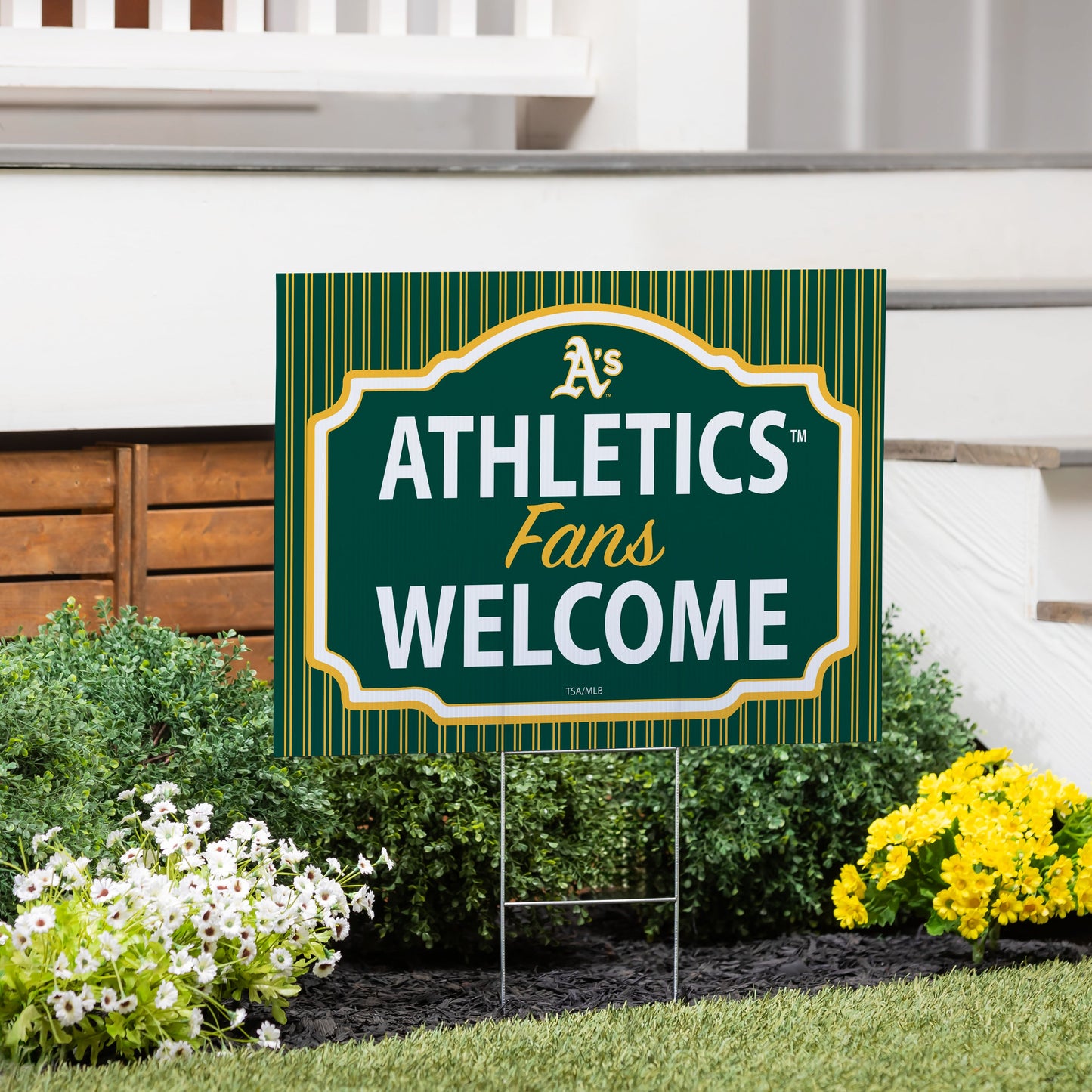 Oakland A's Coroplast Yard Sign, "Fans Welcome"