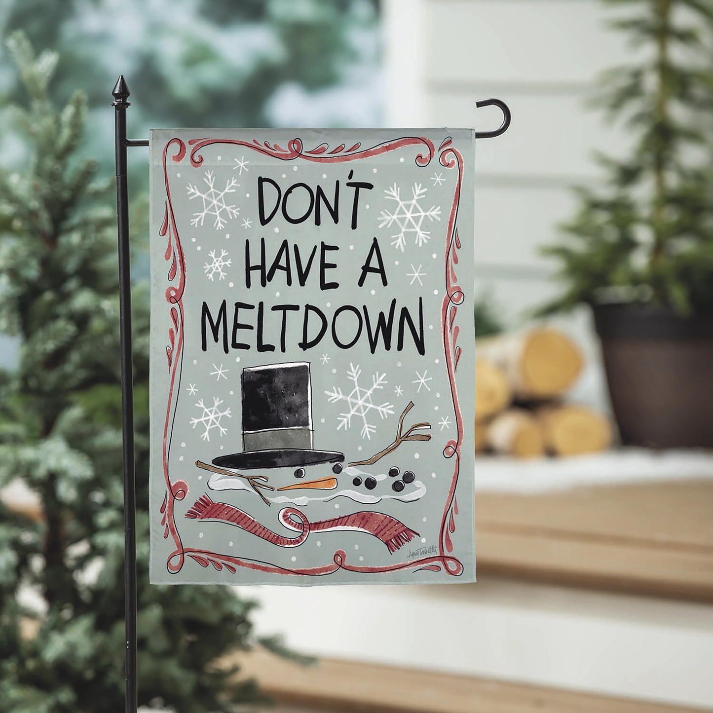 Holiday Fun Reversible Suede Garden Flag