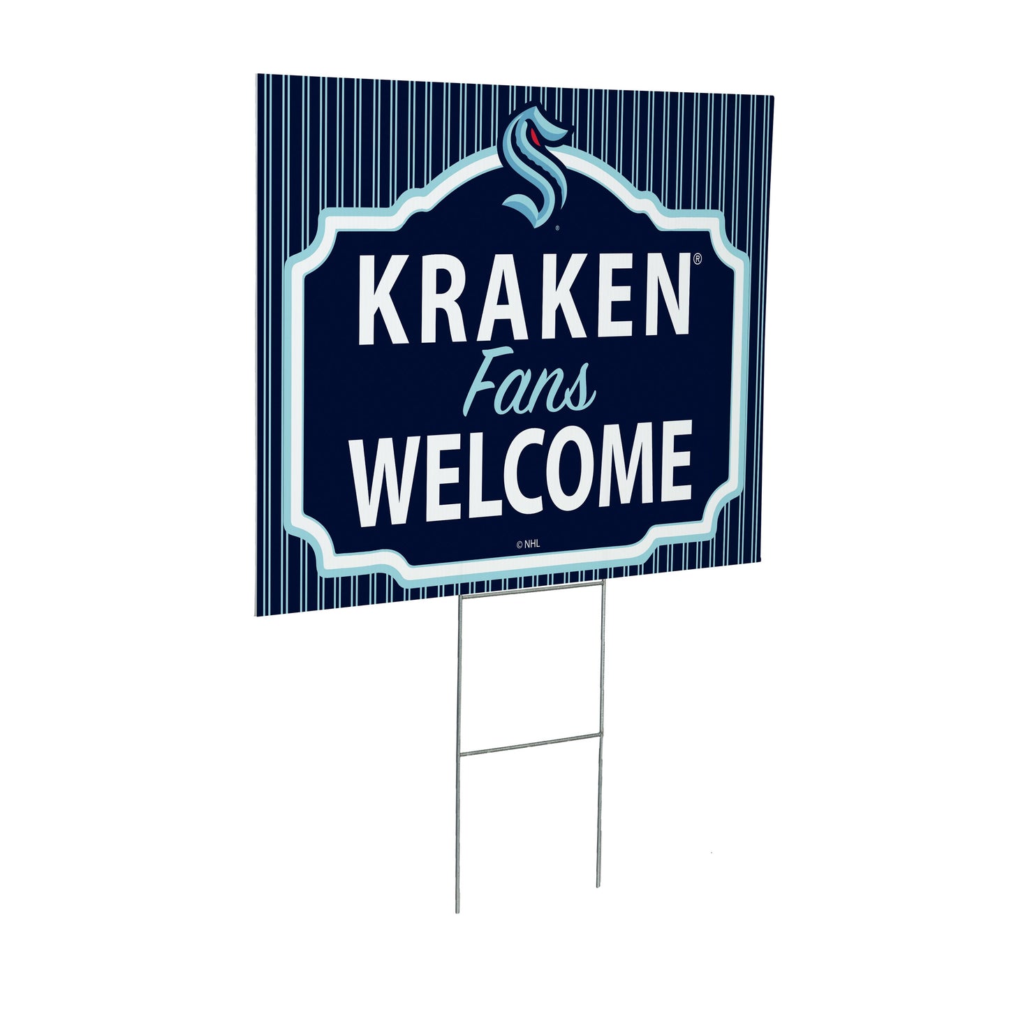 Seattle Kraken Coroplast Yard Sign, "Fans Welcome"