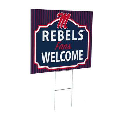 University of Mississippi Coroplast Yard Sign, "Fans Welcome"