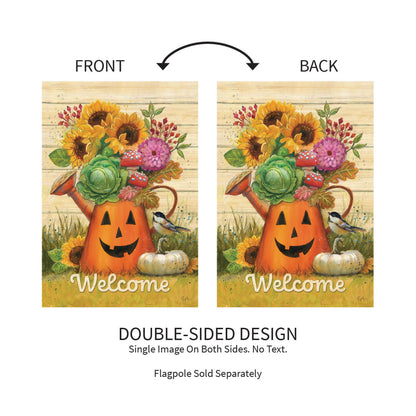 Halloween Watering Can Suede Garden Flag