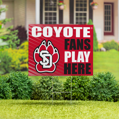 University of South Dakota Coroplast Yard Sign "Fans Play Here"