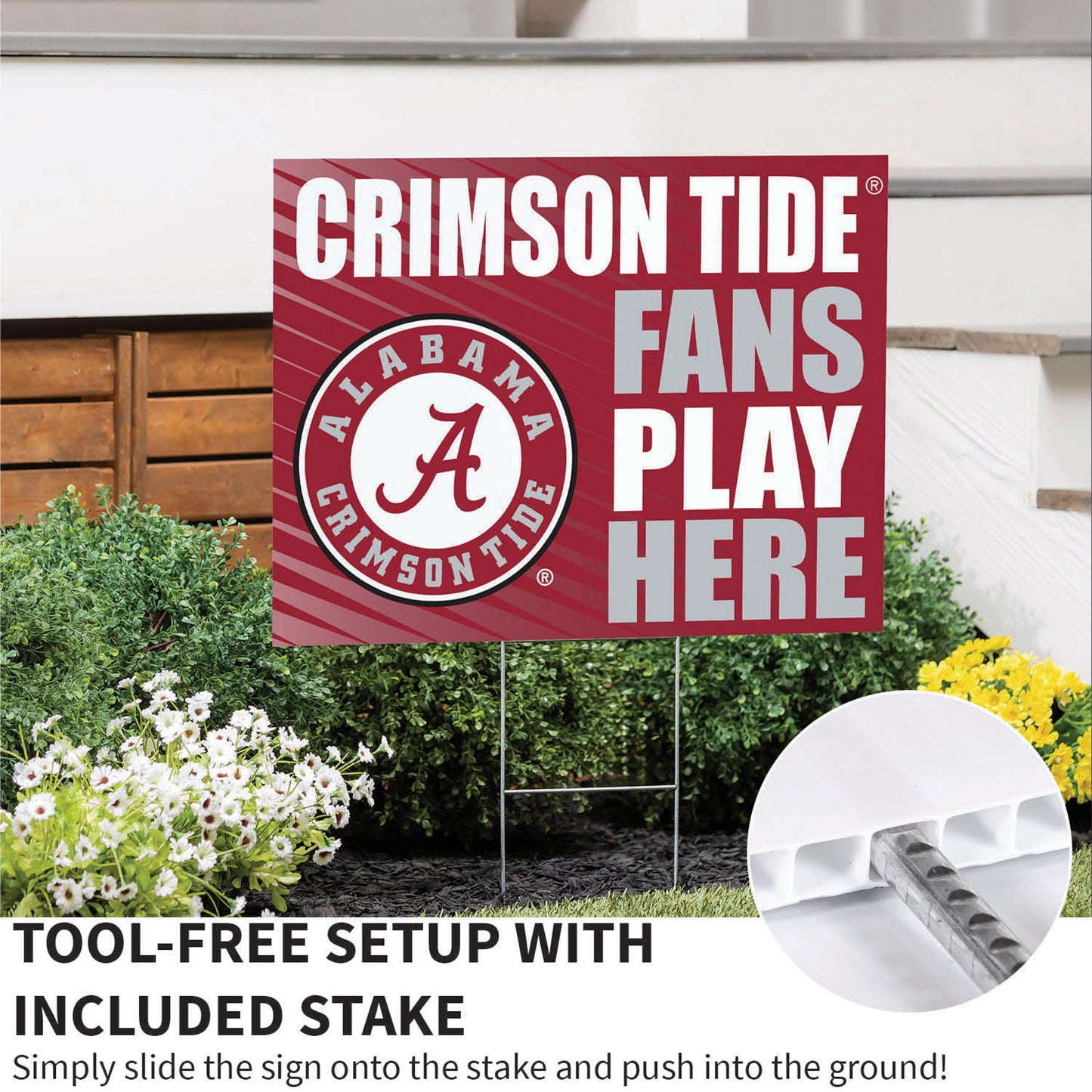 University of Alabama Coroplast Yard Sign "Fans Play Here"