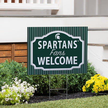 Michigan State University Coroplast Yard Sign, "Fans Welcome"