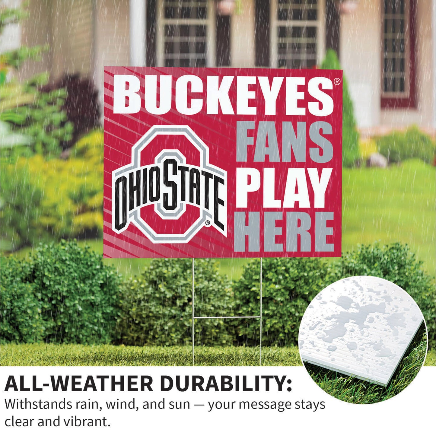 Ohio State University Coroplast Yard Sign "Fans Play Here"