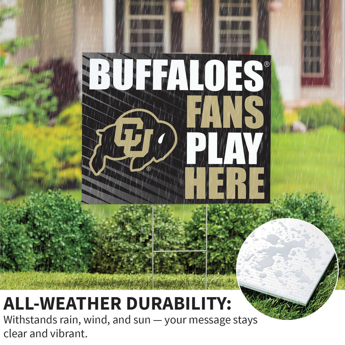 University of Colorado Coroplast Yard Sign "Fans Play Here"