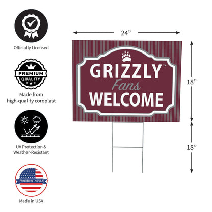 University of Montana Coroplast Yard Sign, "Fans Welcome"