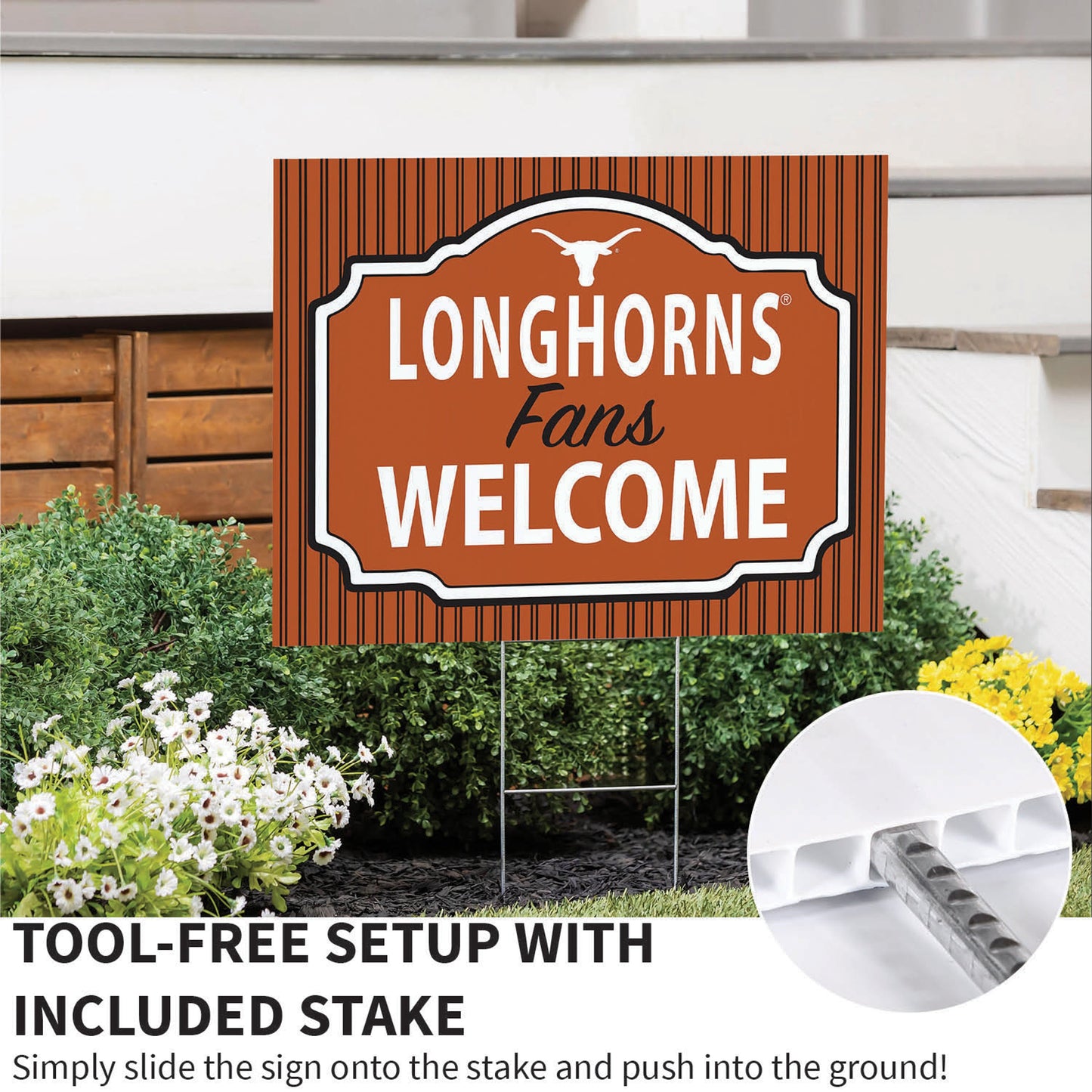 University of Texas Coroplast Yard Sign, "Fans Welcome"