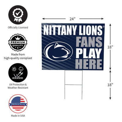Penn State Coroplast Yard Sign "Fans Play Here"