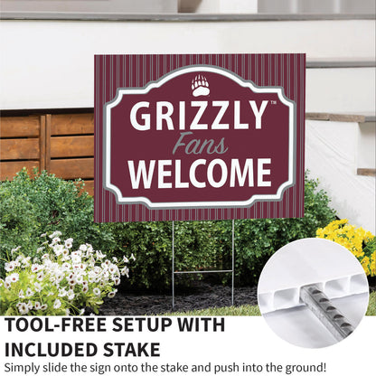 University of Montana Coroplast Yard Sign, "Fans Welcome"