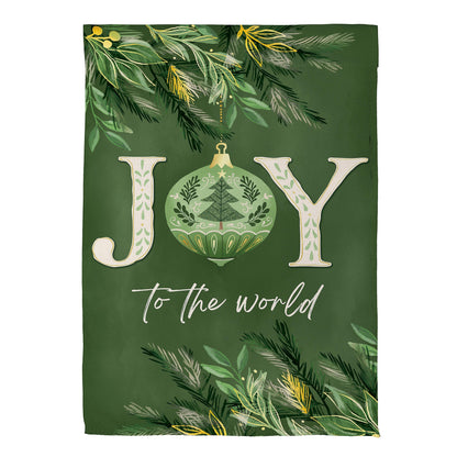 Greenery Joy To The World Suede House Flag