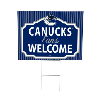 Vancouver Canucks Coroplast Yard Sign, "Fans Welcome"