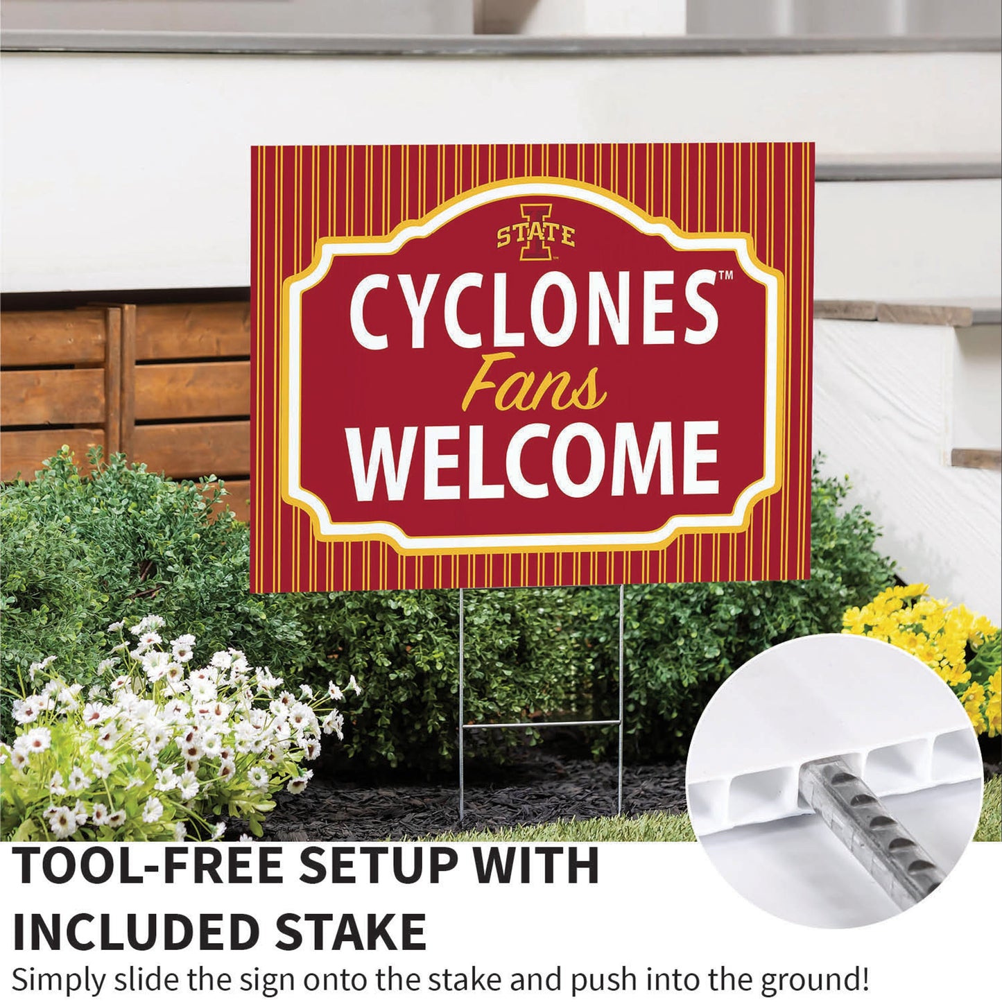 Iowa State University Coroplast Yard Sign, "Fans Welcome"