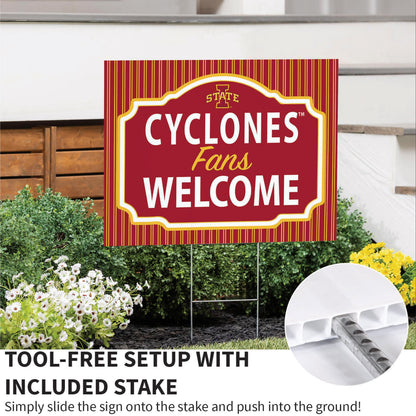 Iowa State University Coroplast Yard Sign, "Fans Welcome"