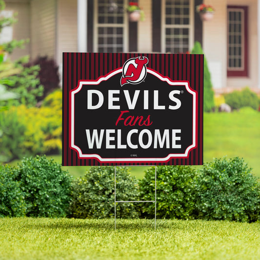 New Jersey Devils Coroplast Yard Sign, "Fans Welcome"