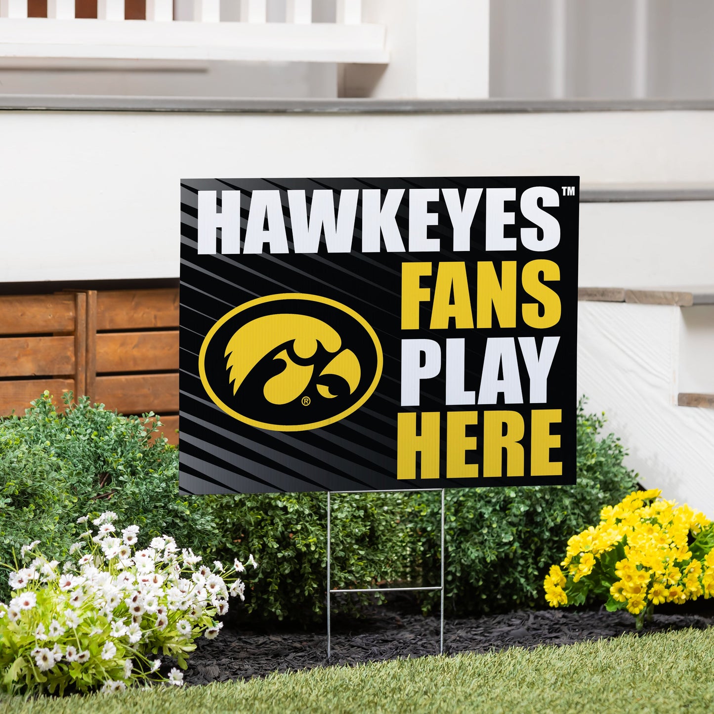 University of Iowa Coroplast Yard Sign "Fans Play Here"