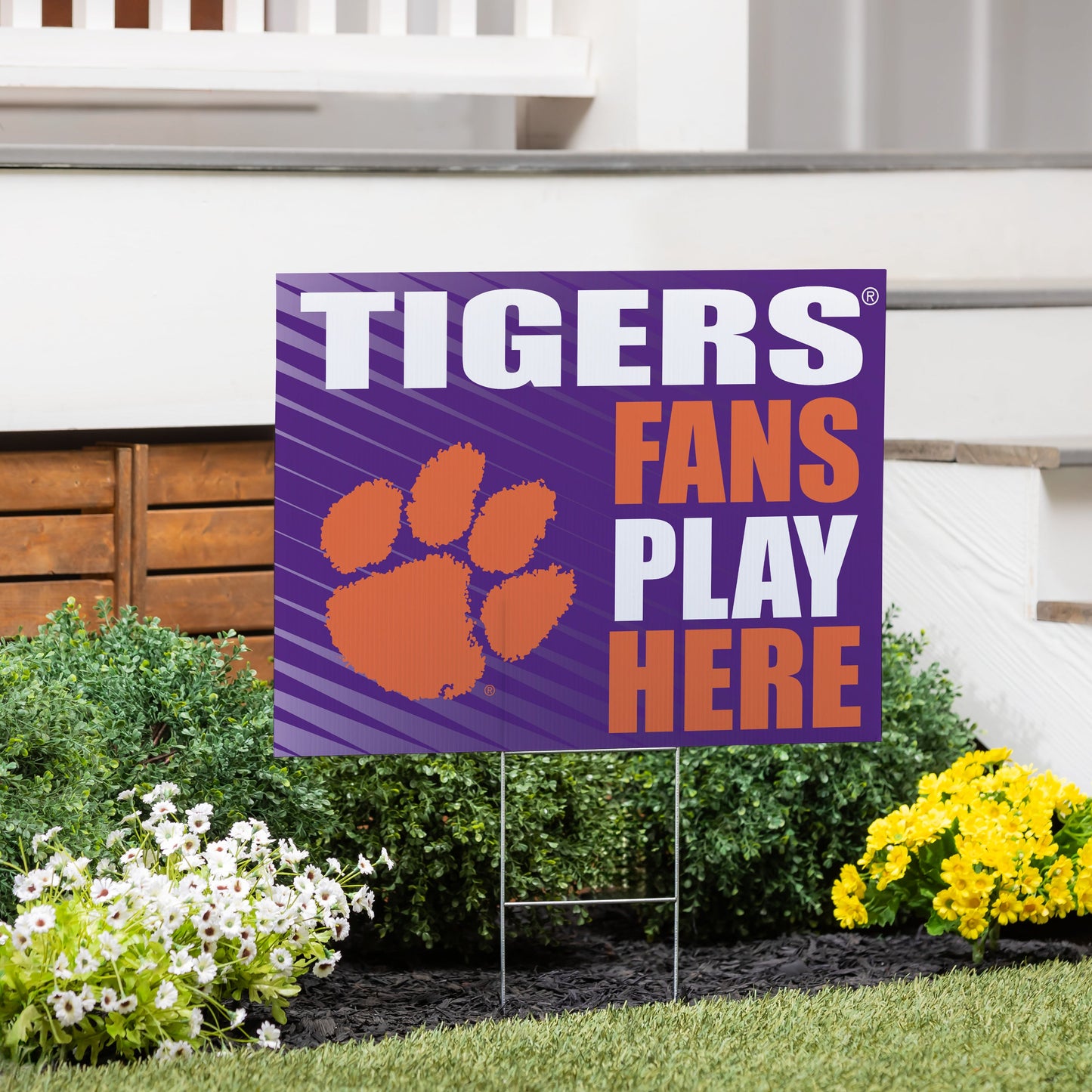 Clemson University Coroplast Yard Sign "Fans Play Here"