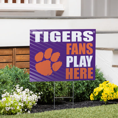 Clemson University Coroplast Yard Sign "Fans Play Here"