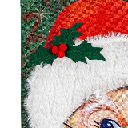 Merry Santa Linen Garden Flag