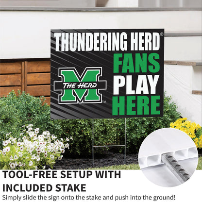 Marshall University Coroplast Yard Sign "Fans Play Here"