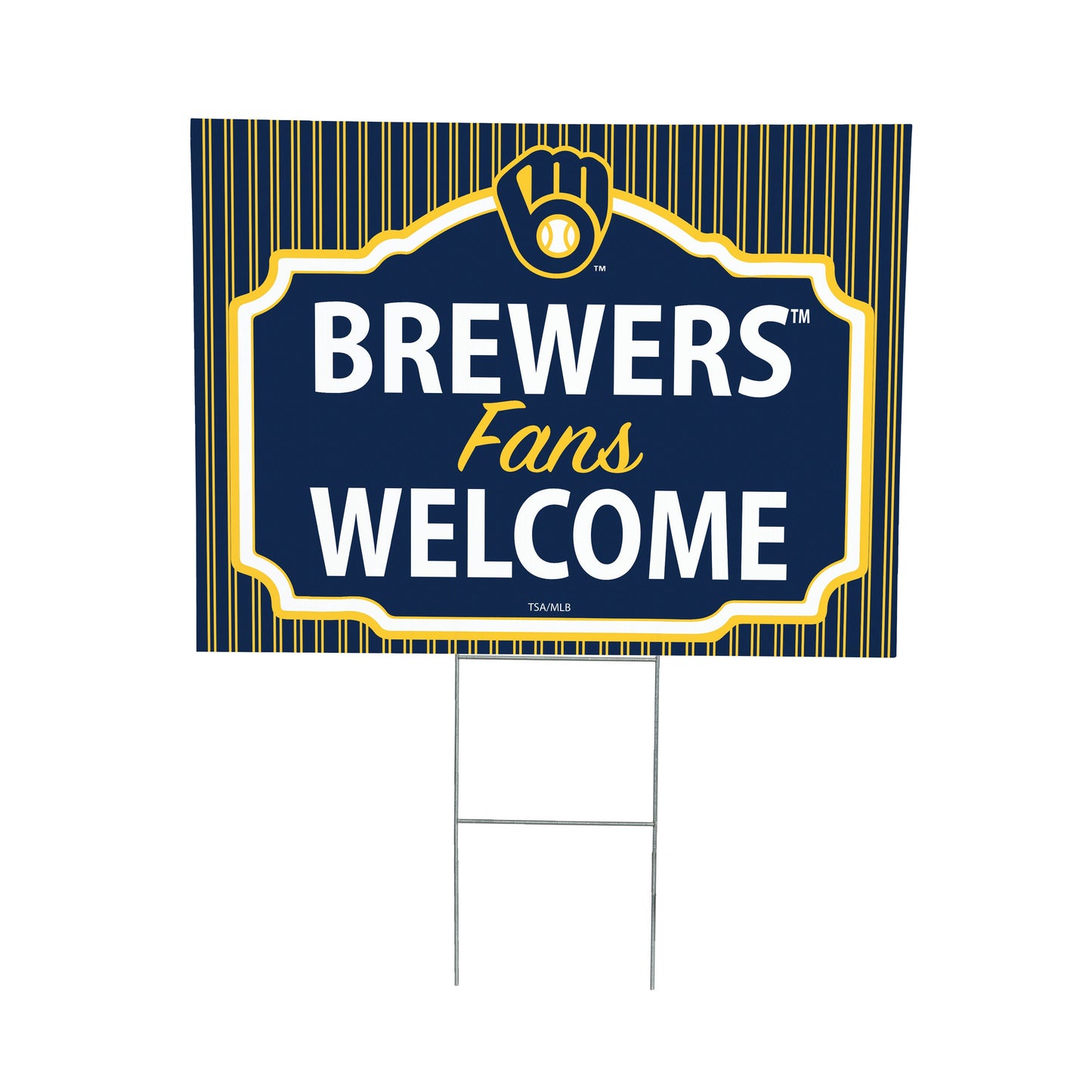 Milwaukee Brewers Coroplast Yard Sign, "Fans Welcome"
