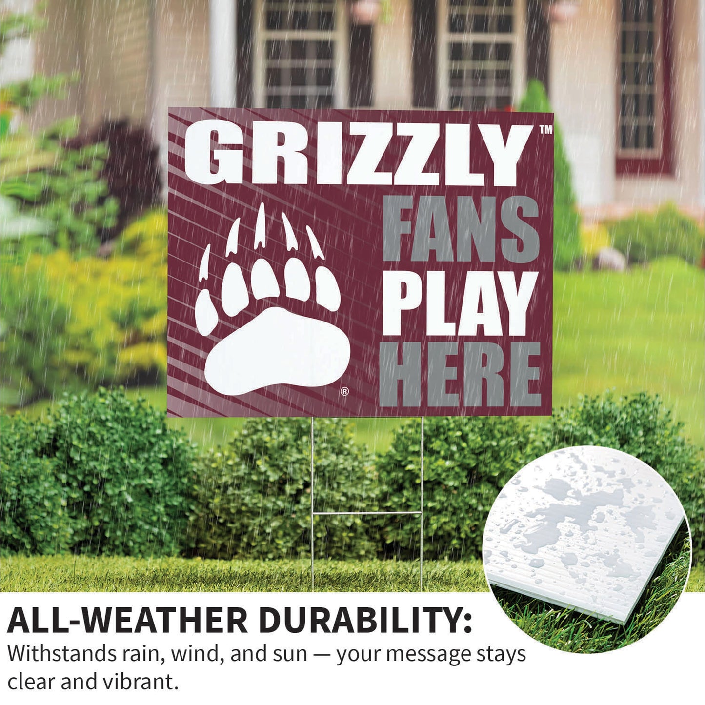 University of Montana Coroplast Yard Sign "Fans Play Here"