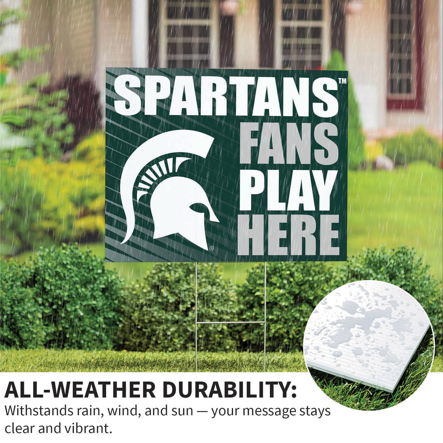 Michigan State University Coroplast Yard Sign "Fans Play Here"