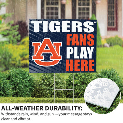 Auburn University Coroplast Yard Sign "Fans Play Here"