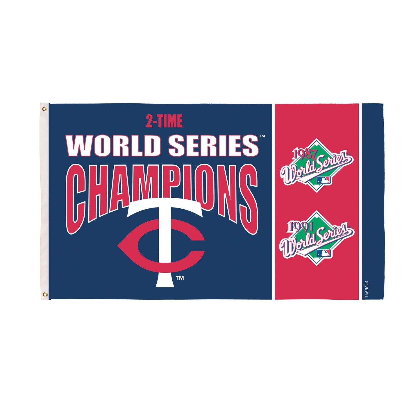 Minnesota Twins Single Sided Flag w/ 2 Grommets, 3'x5' Multi Win Flag