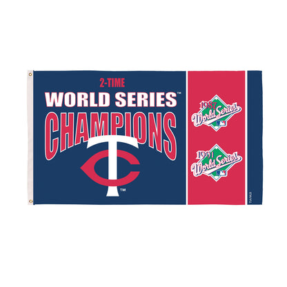 Minnesota Twins Single Sided Flag w/ 2 Grommets, 3'x5' Multi Win Flag