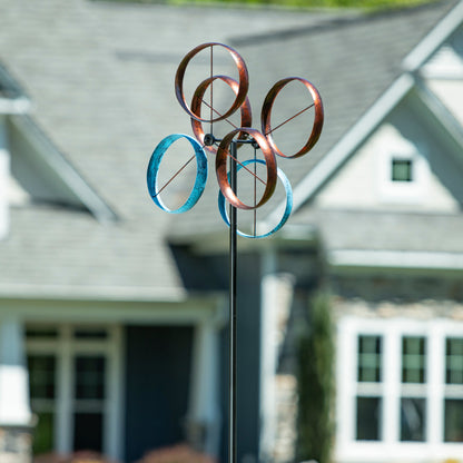 Metal Roundabout Breeze Wind Spinner 72"H