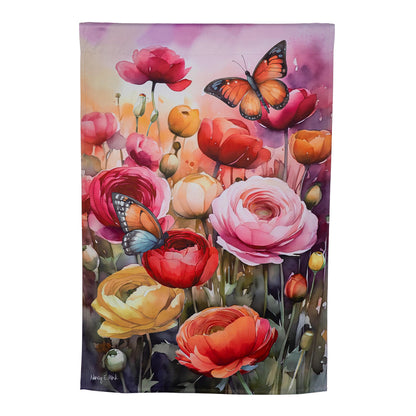 Sunset Garden Suede House Flag