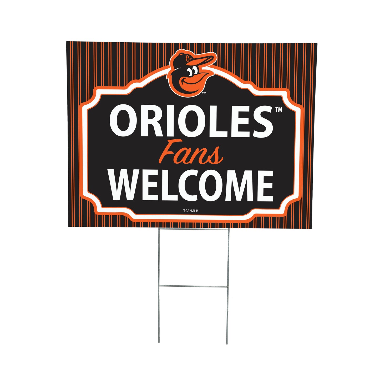 Baltimore Orioles Coroplast Yard Sign, "Fans Welcome"