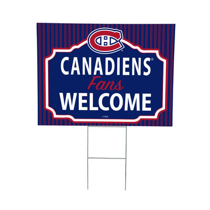 Montreal Canadiens Coroplast Yard Sign, "Fans Welcome"