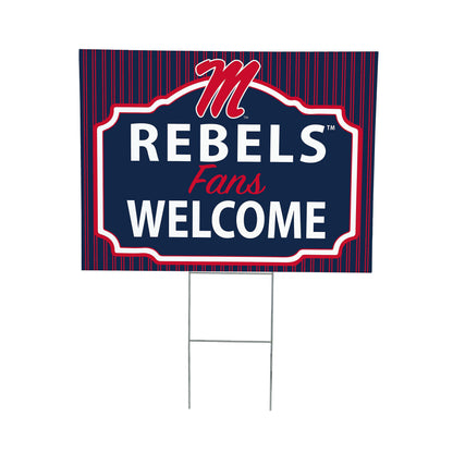 University of Mississippi Coroplast Yard Sign, "Fans Welcome"