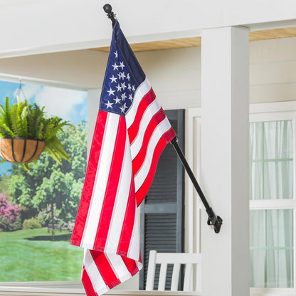 Extendable Metal House Flag Pole, Black