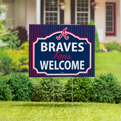 Atlanta Braves Coroplast Yard Sign, "Fans Welcome"