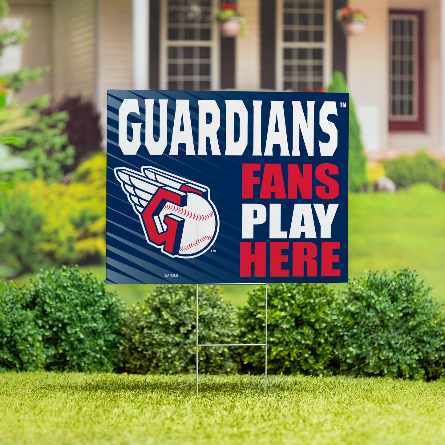 Cleveland Guardians Coroplast Yard Sign "Fans Play Here"