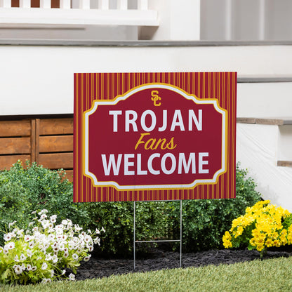 University of Southern California Coroplast Yard Sign, "Fans Welcome"
