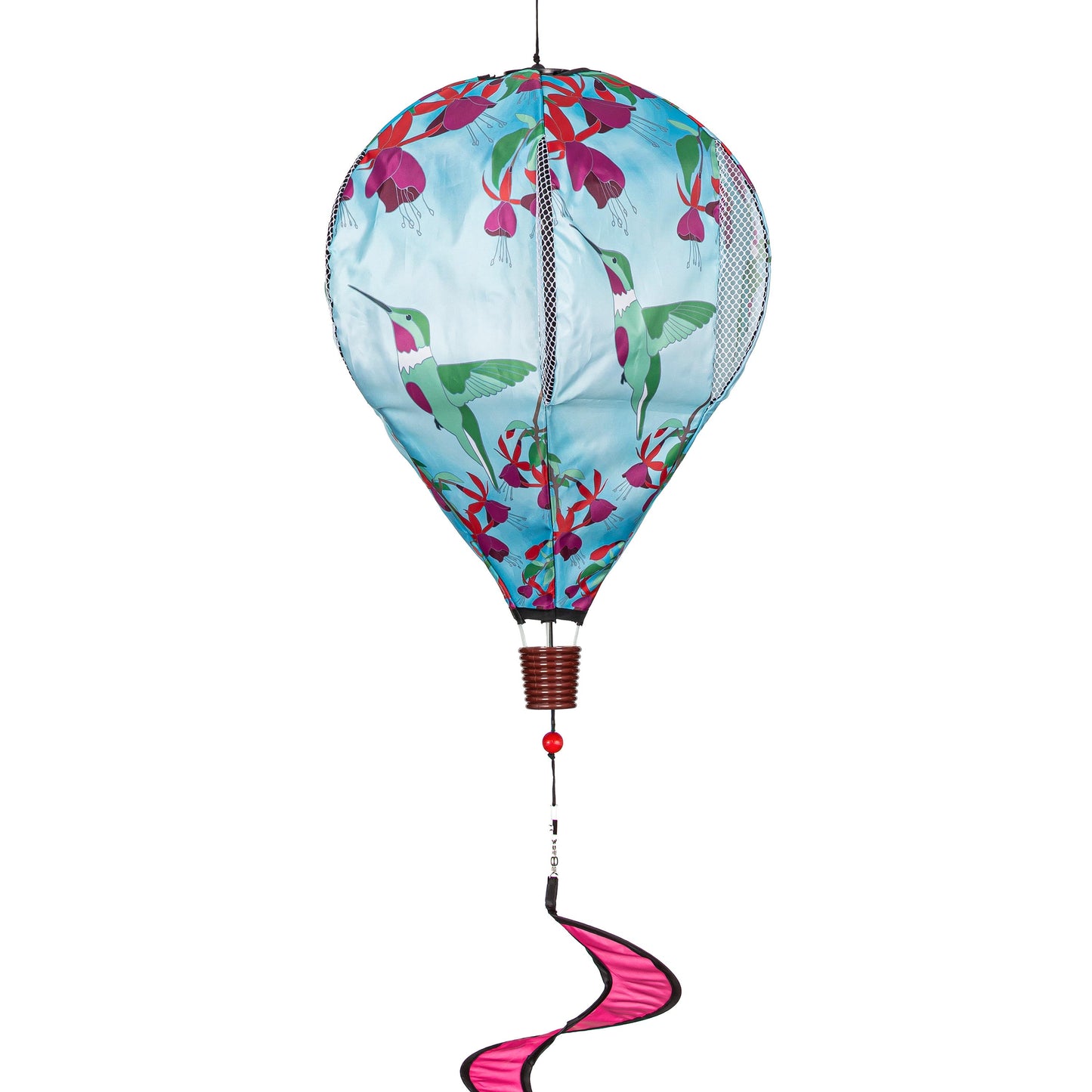 Hummingbird Feeding Animated Burlap Balloon Spinner