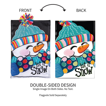 Let It Snow-Man Applique Garden Flag