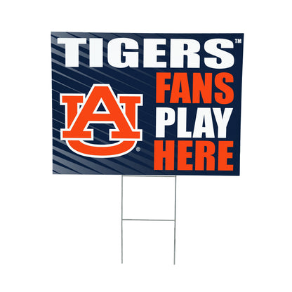 Auburn University Coroplast Yard Sign "Fans Play Here"
