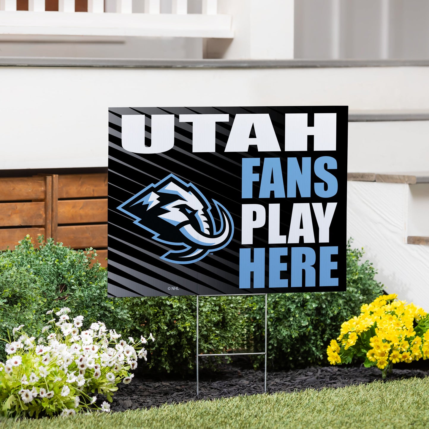 Utah Mammoth Yard Sign "Fans Play Here"