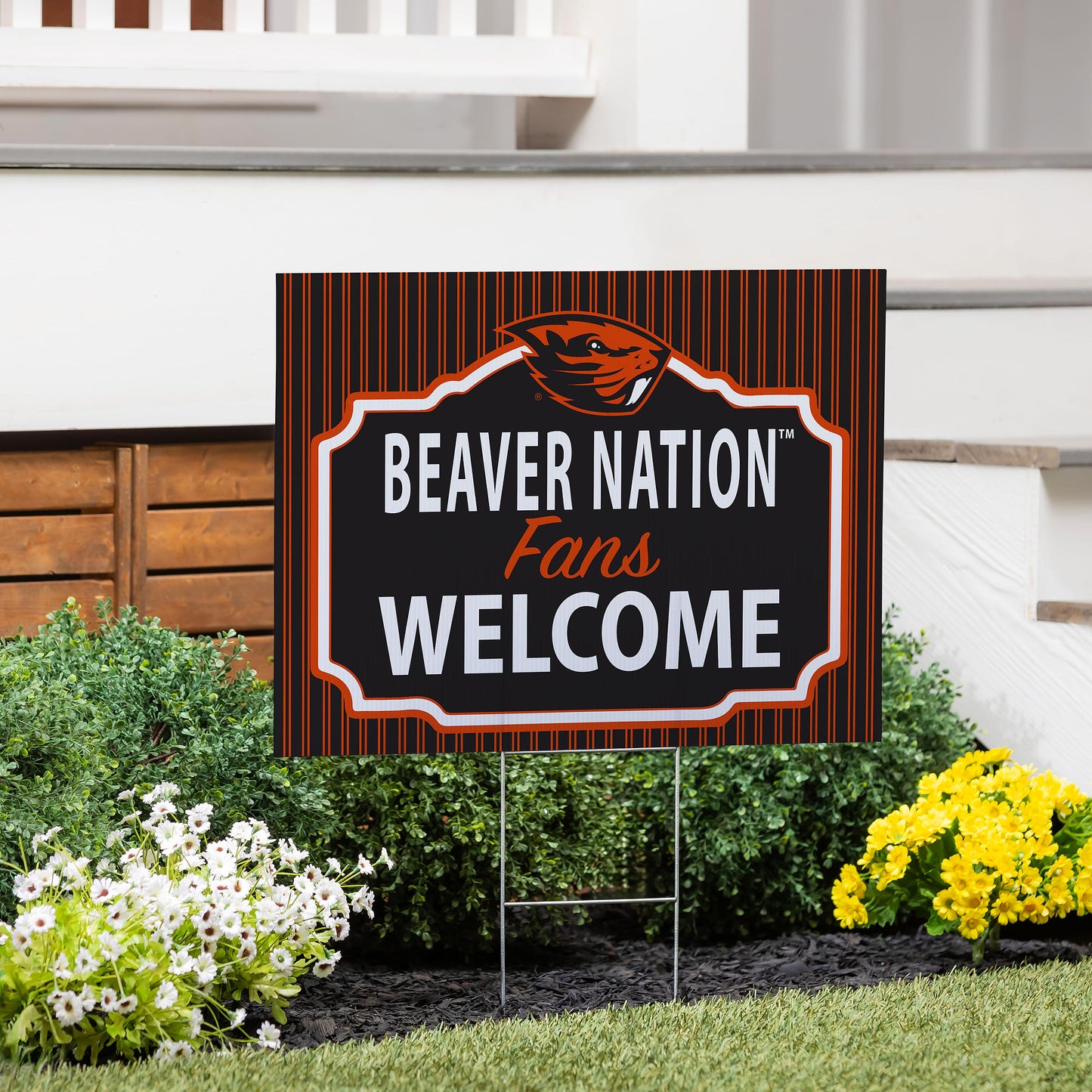 Oregon State University Coroplast Yard Sign, "Fans Welcome"