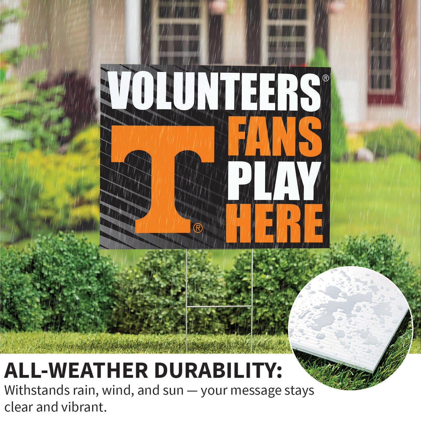 University of Tennessee Coroplast Yard Sign "Fans Play Here"