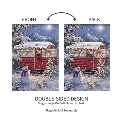 Christmas Camper Lustre Garden Flag