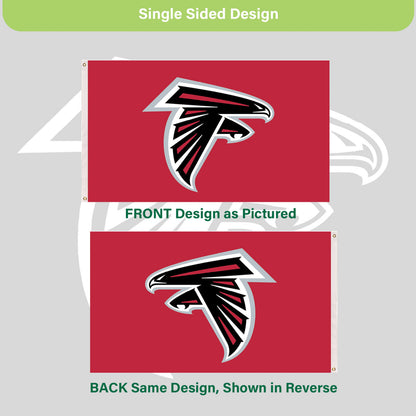 Atlanta Falcons Single Sided Flag w/ 2 Grommets, 3'x5'