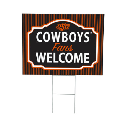 Oklahoma State University Coroplast Yard Sign, "Fans Welcome"